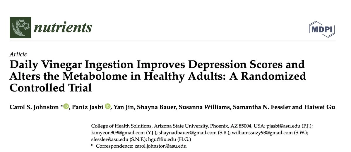 Daily vinegar improves depression scores study image